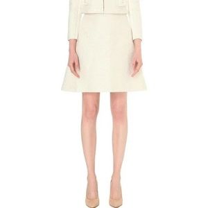 Ted Baker Leysas A-line white cream gold boucle mini skirt in size 0